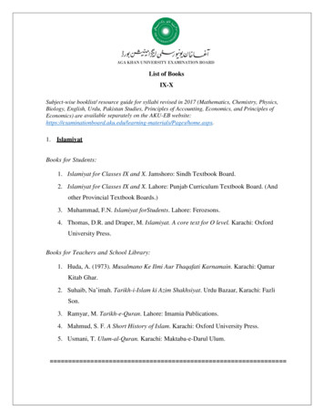 Subject-wise Booklist/ Resource Guide For Syllabi . - Aga Khan University