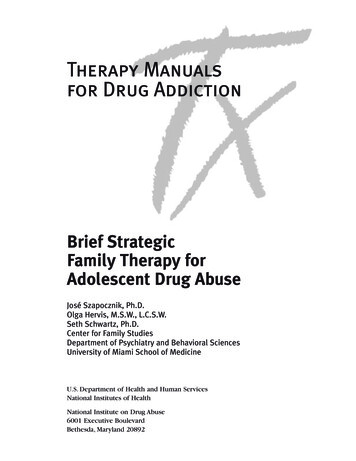 Therapy Manuals For Drug Addiction - BSFT