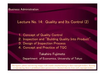 Lecture No. 14: Quality And Its Control (2) - UTokyo OpenCourseWare