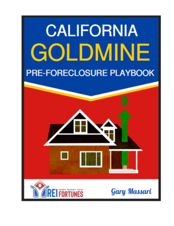 California Goldmine Pre-foreclosure Playbook Rev1