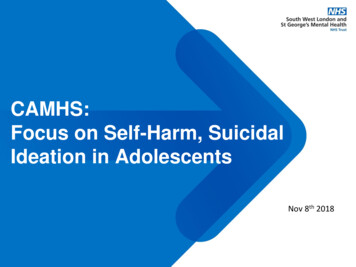CAMHS: Focus On Self-Harm, Suicidal Ideation In Adolescents