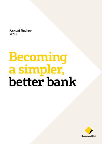 Becoming A Simpler, Better Bank - CommBank