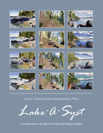 Coeur D'Alene Lake Management Plan A Landowner's Guide To .