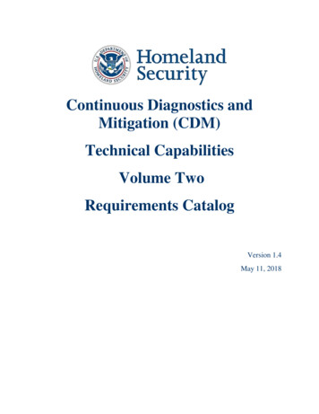 Continuous Diagnostics And Mitigation (CDM) Technical Capabilities .