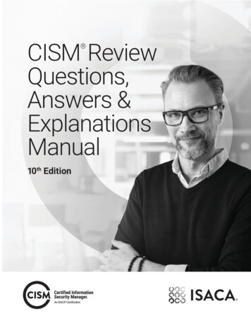 CISM Review Questions, Answers & Explanations Manual