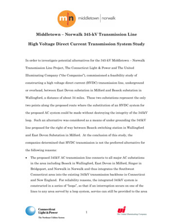 Middletown - Norwalk 345-kV Transmission Line High Voltage Direct .