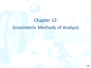 Chapter 12: Gravimetric Methods Of Analysis - İYTE Ana Sayfa
