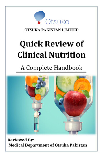 Quick Review Of Clinical Nutrition - Otsuka