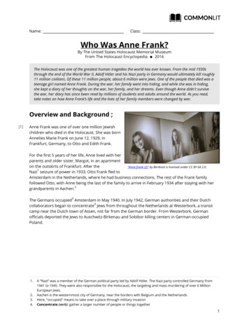CommonLit Who Was Anne Frank? - Welcome Jackson's Scholars