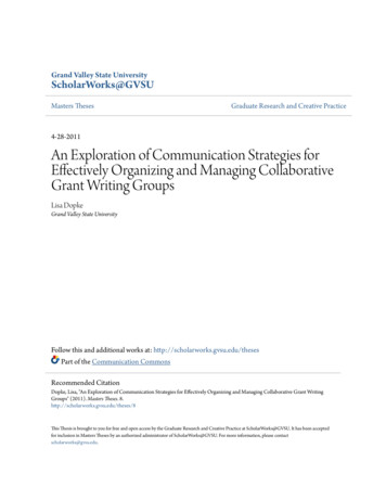 An Exploration Of Communication Strategies For Effectively Organizing .