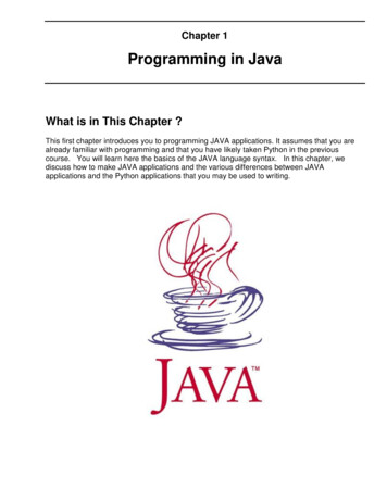 Programming In Java - Carleton University