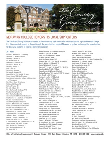 Consistent Donors 2013 CS5 - Moravian University