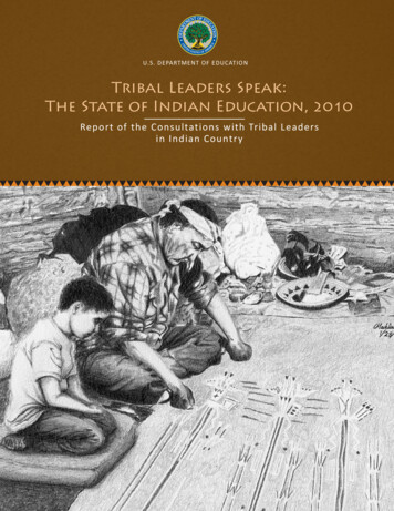 Tribal Leaders Speak: The State Of Indian Education, 2010