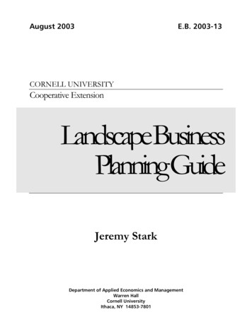 Cooperative Extension Landscape Business Planning Guide