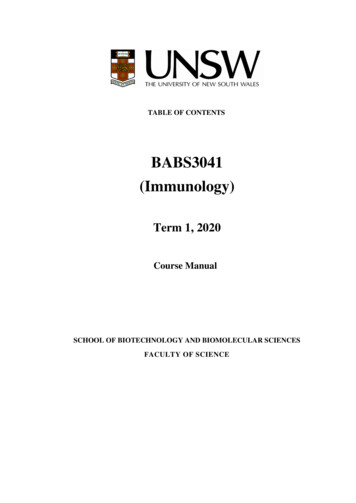 BABS3041 (Immunology) - UNSW Sites