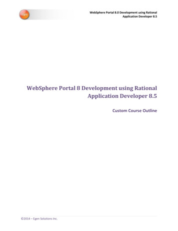 WebSphere Portal 8 Development Using Rational Application . - Egen