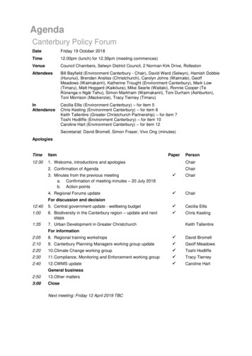 Agenda - Canterbury Mayoral Forum