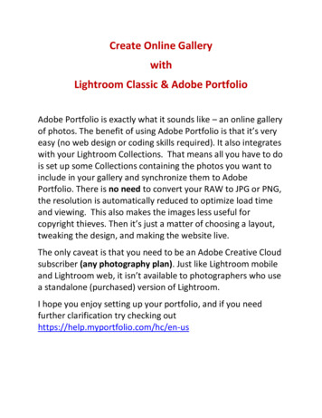Create Online Gallery With Lightroom Classic & Adobe Portfolio