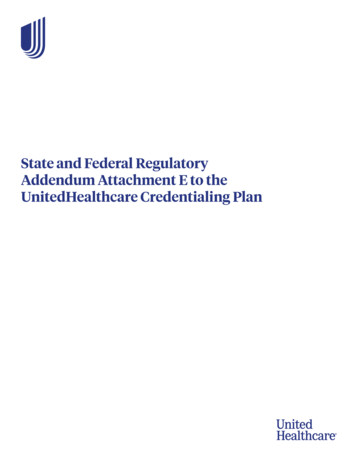 Credentialing Plan State And Federal Regulatory Addendum