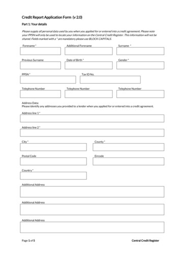 Credit Report Application Form (v 2.0)