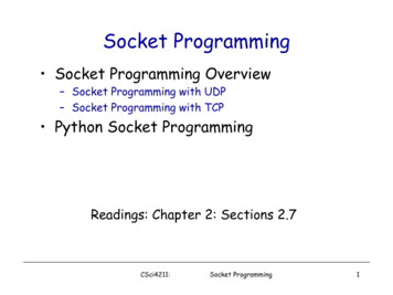  Socket Programming Overview - University Of Minnesota