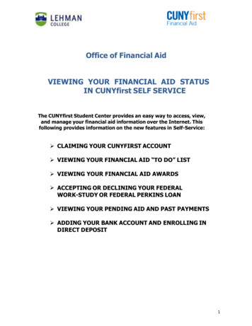 CUNYfirst Student Financial Aid Guide - Lehman College