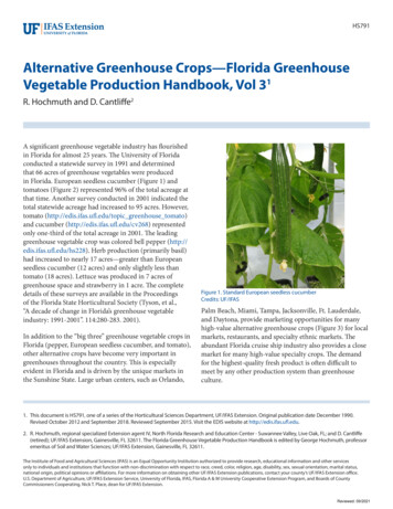 Alternative Greenhouse Crops—Florida . - University Of Florida