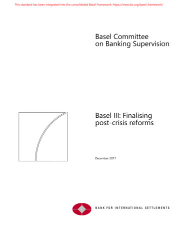 Basel III: Finalising Post-crisis Reforms