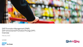 SAP Promotion Management (PMR) SAP Omnichannel Promotion Pricing (OPP .