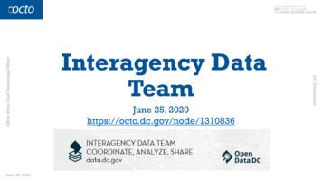 Interagency Data Team June 25, 2020 - Washington, D.C.