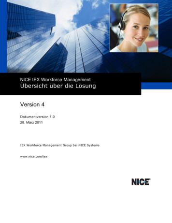 NICE IEX Workforce Management Übersicht über Die Lösung Version 4