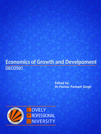 Economics Of Growth And Develpoment - LPU Distance Education (LPUDE)