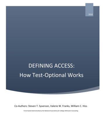 DEFINING ACCESS: How Test-Optional Works