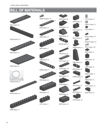 LEGO HEavy WEapOns BILL OF MATERIALS - No Starch Press