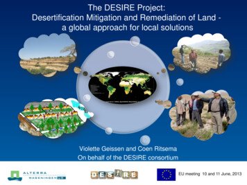 The DESIRE Project: Desertification Mitigation And Remediation . - Europa