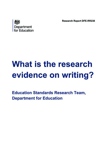 What Is The Research Evidence On Writing? - GOV.UK