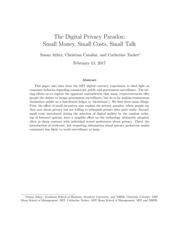 The Digital Privacy Paradox: Small Money, Small Costs, Small Talk