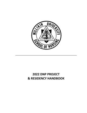 2022 DNP PROJECT & RESIDENCY HANDBOOK - Millikin.edu