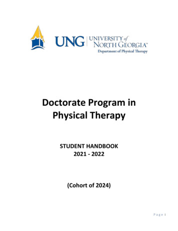 Doctorate Program In Physical Therapy - University Of North Georgia