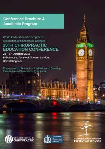 10TH CHIROPRACTIC EDUCATION CONFERENCE - World Federation Of Chiropractic
