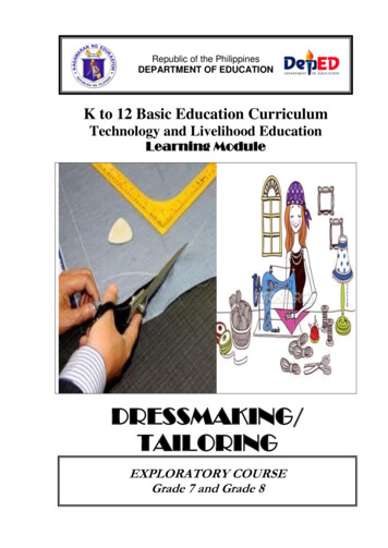Dressmaking/ Tailoring - Learning Resource Center