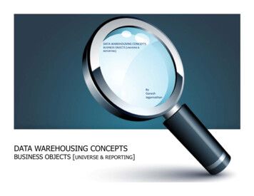 Data Warehousing Concepts Business Objects [ Reporting