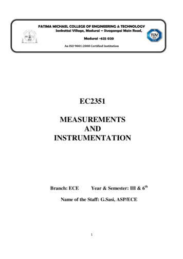 Ec2351 Measurements And Instrumentation