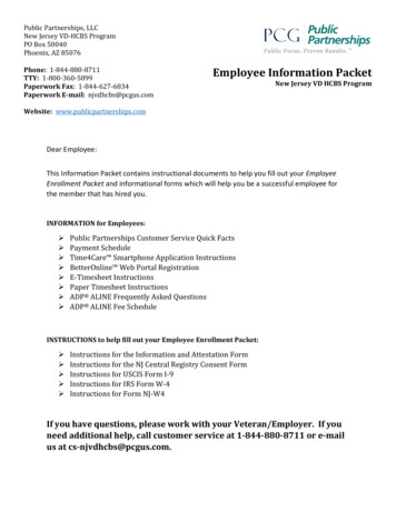 Employee Information Packet TTY: Paperwork E-mail . - Public Partnerships