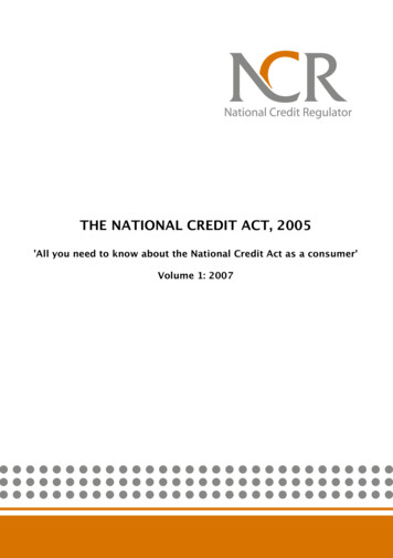 The National Credit Act, 2005