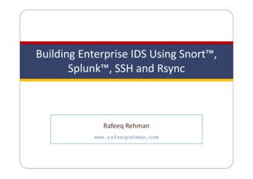 Building Enterprise IDS Using Snort , Splunk , SSH And Rsync