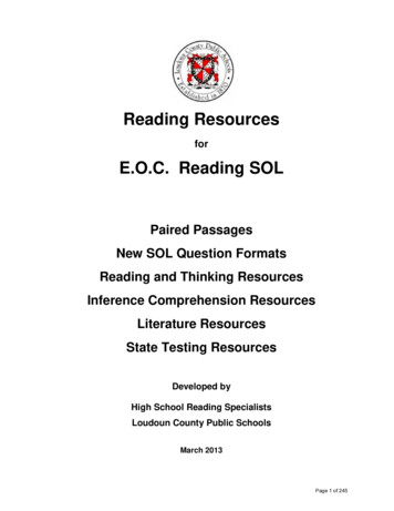 Reading Resources - Loudoun County Public Schools