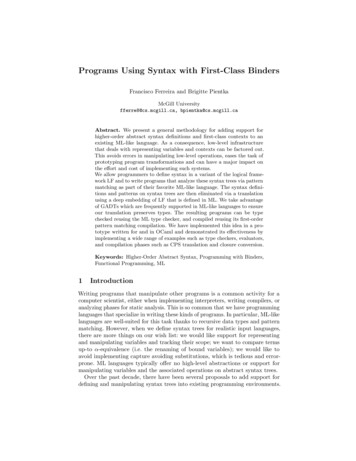 Programs Using Syntax With First-Class Binders