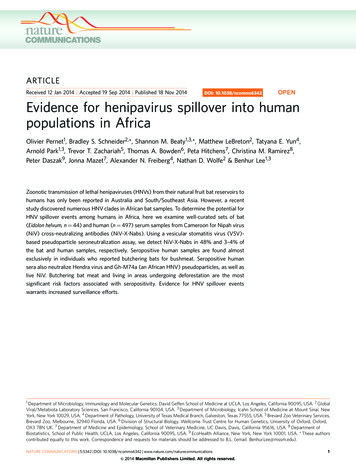 Evidence For Henipavirus Spillover Into Human Populations In Africa
