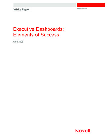 Executive Dashboards: Elements Of Success - Novell